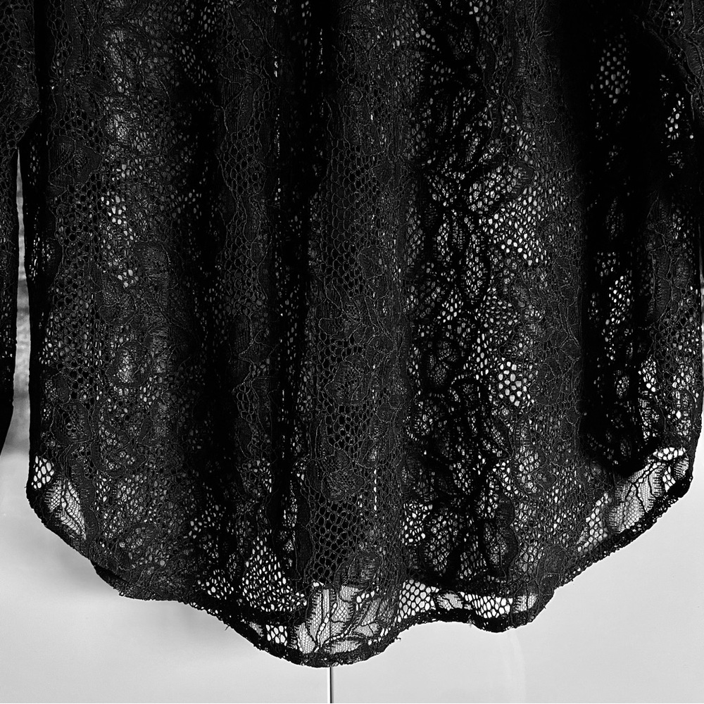 Soaked Nylah Black Lace Button Down Blouse Size M EUC - Picture 13 of 16